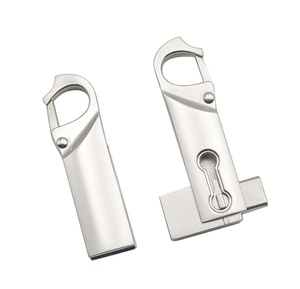 批发定制徽标USB 2.0 TYPE-C闪存驱动器USB C闪存驱动器金属银新产品可旋转定制徽标记忆棒 - Product Image 1