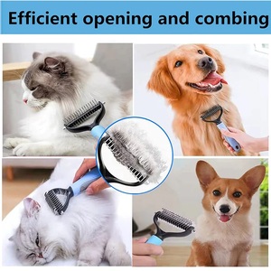 Ağır hizmet tipi Pet köpek tımarlama fırçası aracı için De-Matting ve dökülme astar tarak köpekler kediler için köpek dökülme fırçası - Product Image 6