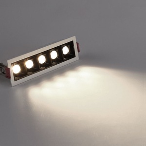 5/10 kafaları LED dikdörtgen alüminyum spot downlight ile AC110-220V gömme lineer ışık kapalı tavan lambası - Product Image 3