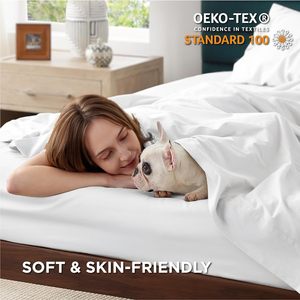 Cloudland Algodão Orgânico Califórnia King Bed Sheet Set Branco Bed Sheet Algodão Com Elástico e Fronhas