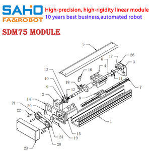 Barato de alta precisión CNC brazo robótico correa dentada impulsada SDM75 actuador deslizante lineal eléctrico etapa rieles de guía de movimiento ModuleSDM17