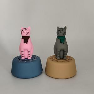 クリエイティブ3D猫型60分カウントダウンクロック機械多機能ダイヤルタイマーミニLED学生オフィス/キッチン使用かわいい - Product Image 2