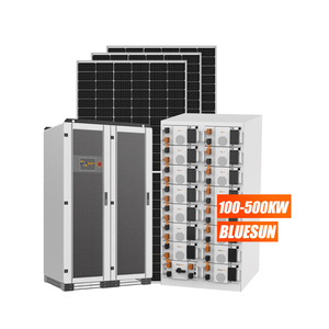 蓝太阳光伏混合50kw太阳能系统并网50kva 100kw并网太阳能系统套件功率 - Product Image 1