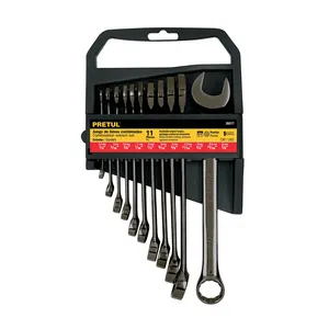 Master 6-piece <strong>set</strong> of 11 standard combination wrenches, gun metal finish, Pretul - Product Image 1