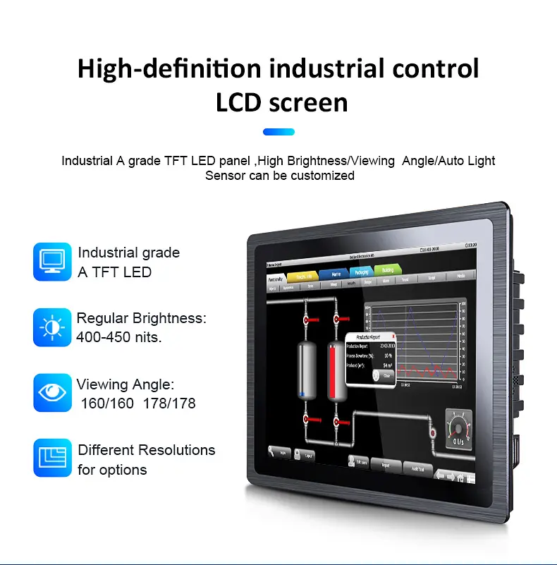 7 15.6 Inch Embedded Ip65 Waterproof Android Industrial Hmi Capacitive Touch Screen Pc All In One Panel Pc With Rs232/Rs485
