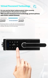 Riconoscimento delle impronte digitali con serratura in vetro per ufficio intelligente con chiusura rapida a doppia porta in vetro, funzionalità di sicurezza Cloud Data Storage WiFi - Product Image 2