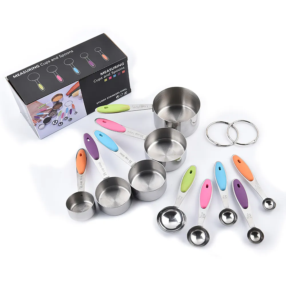 Utensili da cucina misure cucchiaio 10 pezzi set misurini e cucchiai in acciaio inossidabile