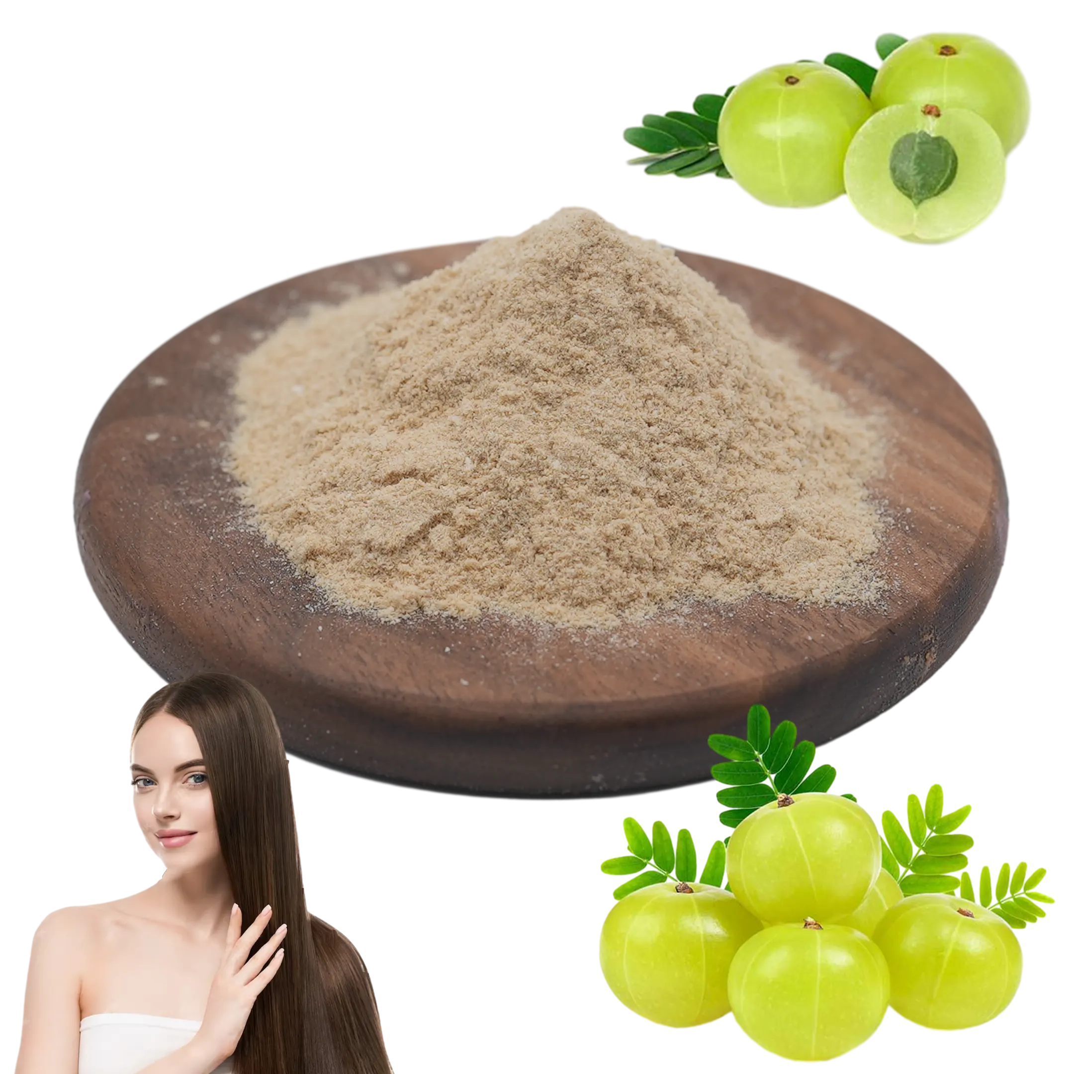 Cura della crescita dei capelli 100% naturale erbe indiane estratto di uva spina Amla bacca in polvere alla rinfusa Amla in polvere