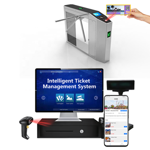 <strong>Entry</strong> Ticketing System Wristbands Tickets Card Collector Open by RFID Card Qr Code Flap Barrier for Amusement Park Solution - Product Image 2