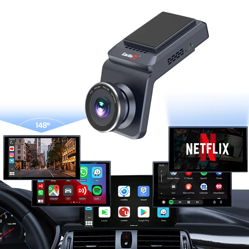 Puerto de tarjeta Sim 4G personalizado Carlinkit Tf 128Gb con cable a inalámbrico Carplay Dongle Dvr Car Play Dash Cam Video para Youtube Netflix