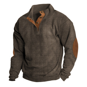 Chaqueta De Pana Para Hombre Otono Invierno, Cuello Alto, Manga Larga, Casual Para Interior Y Exterior - Product Image 5