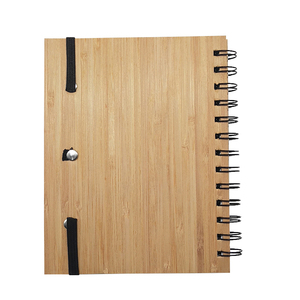 Cover in legno promozionale A5 con chiusura a spirale economica con chiusura a fascia elastica - Product Image 5