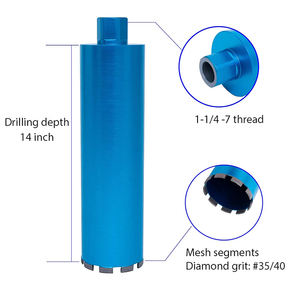 Broca de núcleo de diamante de corona húmeda DZ para granito de ladrillo de asfalto de hormigón con segmentos de malla soldada con láser - Product Image 2