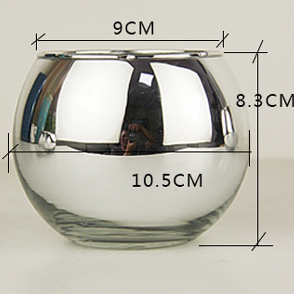 Electroplating silver glass DIY candle holder cup homemade candle cup