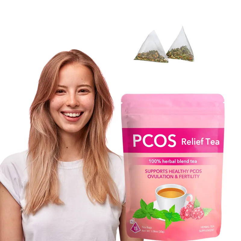 Té DE ALIVIO DE PCOS saludable a base de hierbas OEM Té de infección de PCOS con síndrome de ovario poliquístico