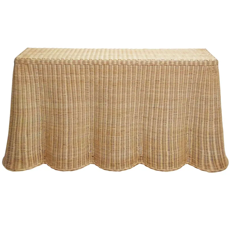 Mesa consola de ratán estilo rural, mueble de exterior para sala de estar y balcón, ulti size