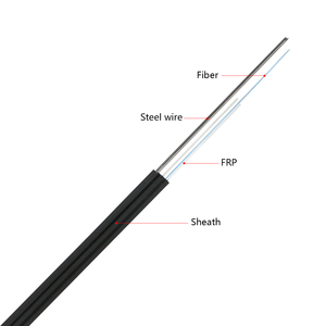GJYXCH GJYXFCH Drop FTTH Black LSZH PVC Jacket Flat 1 Core G.657A1 1 Km Gua 1000 metros Ethernet Cable de fibra óptica para exteriores - Product Image 4