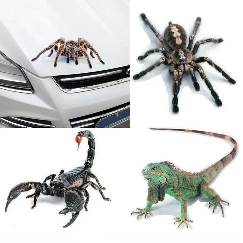 Pegatina de escorpión y araña 3D para coche, pegatina de espejo para ventana de vehículo, decoración resistente al agua, alta adherencia