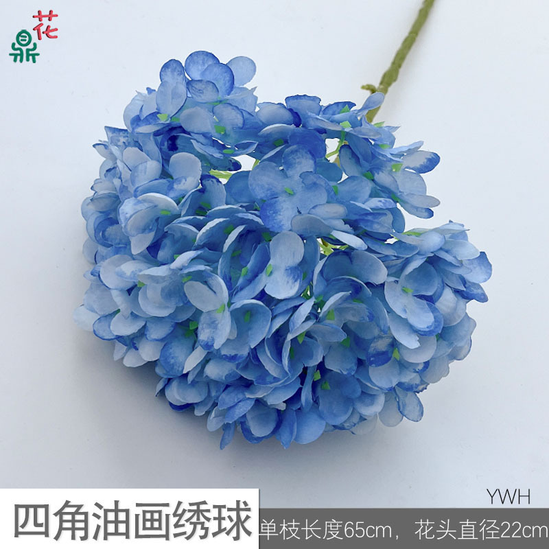 Peinture à l'huile quatre coins, hortensia YWH Bleu