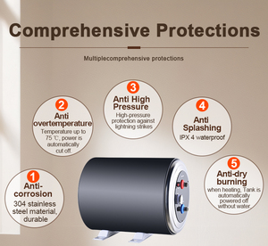 Doméstico 8L/10L/15L/20L/30L/40L 200W-1.5kW Tanque de Cozinha De Armazenamento Geyser Elétrico Chuveiro Quente Água AquecedoresRV Casa Banheiro Chuveiro - Product Image 5