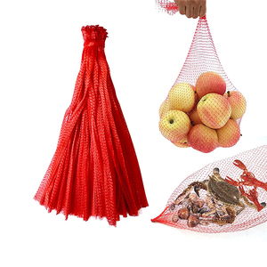 Sacchetti in rete tubolare leno in plastica rossa pp 50 x8 0cm/la rete di patate a cipolla produce sacchetti con cordino - Product Image 1