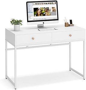 Modern <strong>Simple</strong> <strong>Computer</strong> <strong>Desk</strong> Home Office <strong>Desk</strong> Study Table Writing <strong>Desk</strong> with 2 Storage Drawers, Makeup Vanity Console Table - Product Image 2