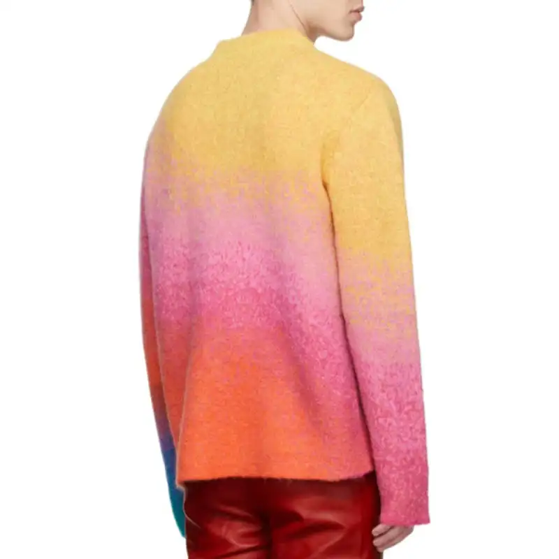 2024ベストセラーメンズニットセーター最高品質の刺Embroideryロゴグラデーションカラーカジュアルプルオーバープラスサイズユニセックスセーター