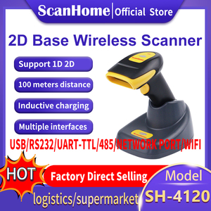 ScanHome-escáner de código de barras con manos libres, lector de código de barras inalámbrico de mano, USBRS232, 2D, QR, PDF417, máquina de escaneo de Código SH-4120 - Product Image 2