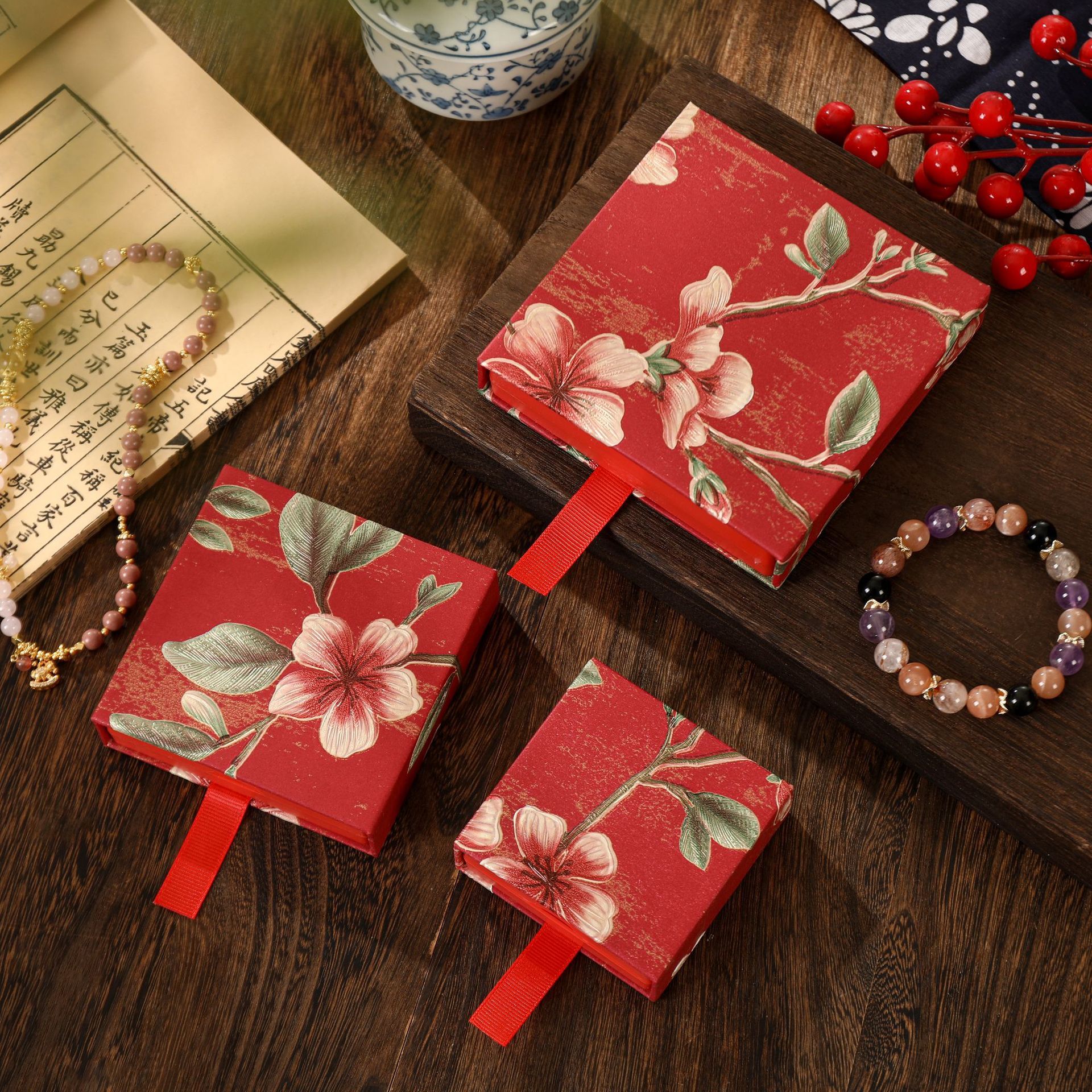 Boîte de suspension Haitang rouge + rouge