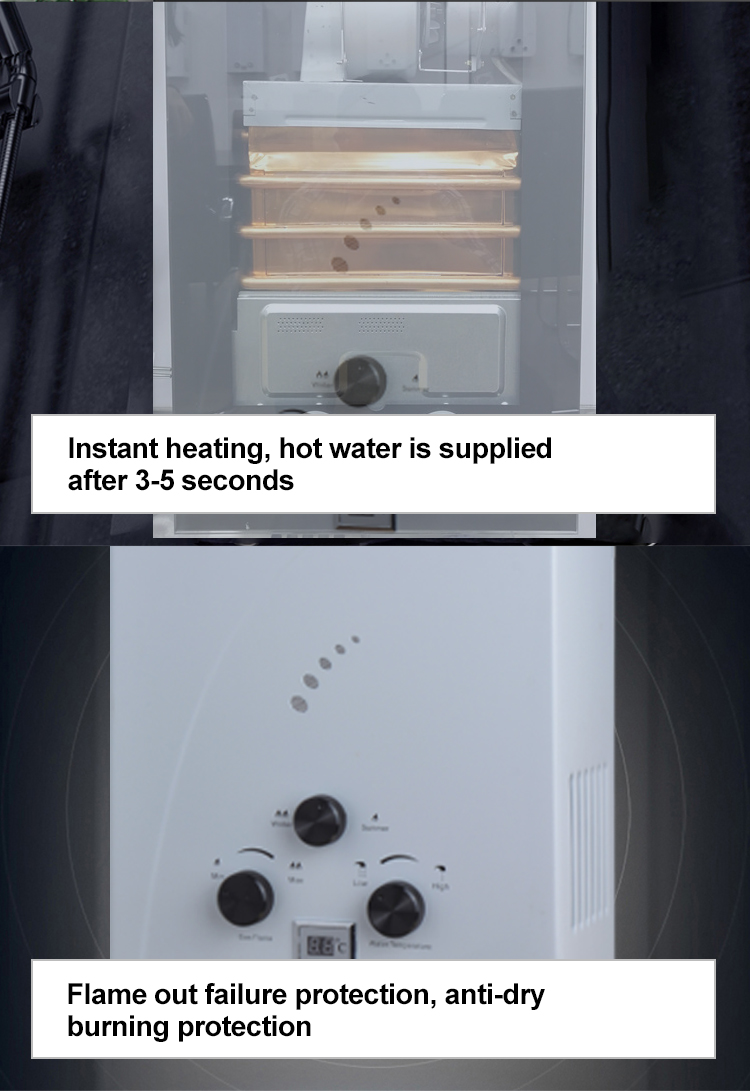 Wholesale Price Portable LPG Natural Domestic Propane Instant Hot Tankless Geyser Gas Water Heater For Home Outdoor Camping