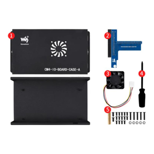 Scatola di metallo Waveshare per Raspberry Pi Compute modulo 4 IO Board con ventola di raffreddamento CM4-IO-BOARD-CASE-A - Product Image 1