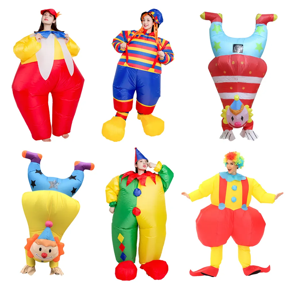 Traje de mascota inflable de payaso al revés, traje de tamaño adulto, ropa de juego de rol para fiestas de festivales, disfraz inflable, regalo para niños