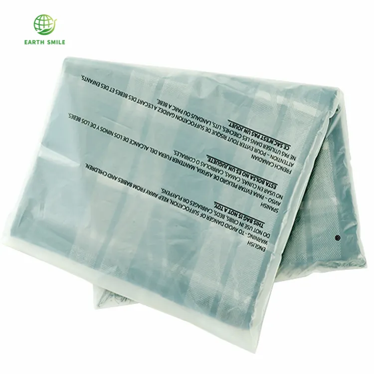 Bolsas de plástico para ropa, autoselladas, transparentes, biodegradables y compostables, personalizadas, 100%