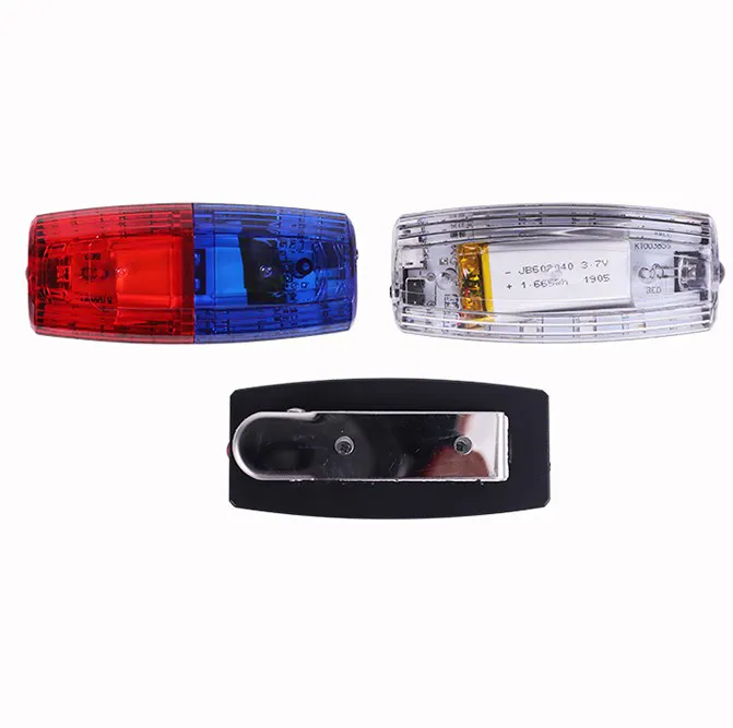 Mini red blue strobe warning light with flashlight Led traffic shoulder lamp