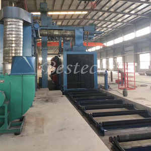 Automatic Steel Pipe Tube H Beam Steel Structure Roller Conveyor <strong>Tunnel</strong> Pass Through Type <strong>Shot</strong> <strong>Blasting</strong> <strong>Machine</strong>