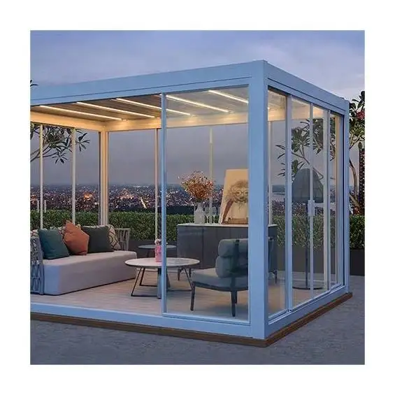 Villa sur pied maison sunrooms jardin d'hiver maisons en verre aluminium triangle sunroom