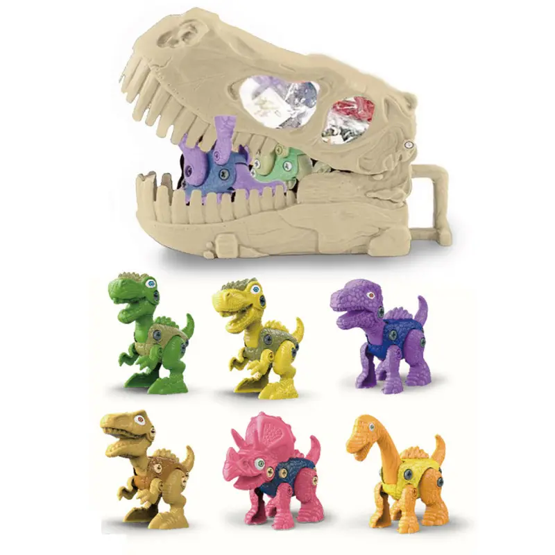 Bongkar Mainan Dinosaurus dengan Bor Diy Dirakit Mainan Dinosaurus untuk Anak-anak