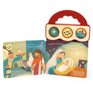 赤ちゃんと幼児のための飼い葉桶のクリスマスサウンドボードブックで離れてイエスの誕生3ボタンクリスチャンサウンドブック - Product Image 2