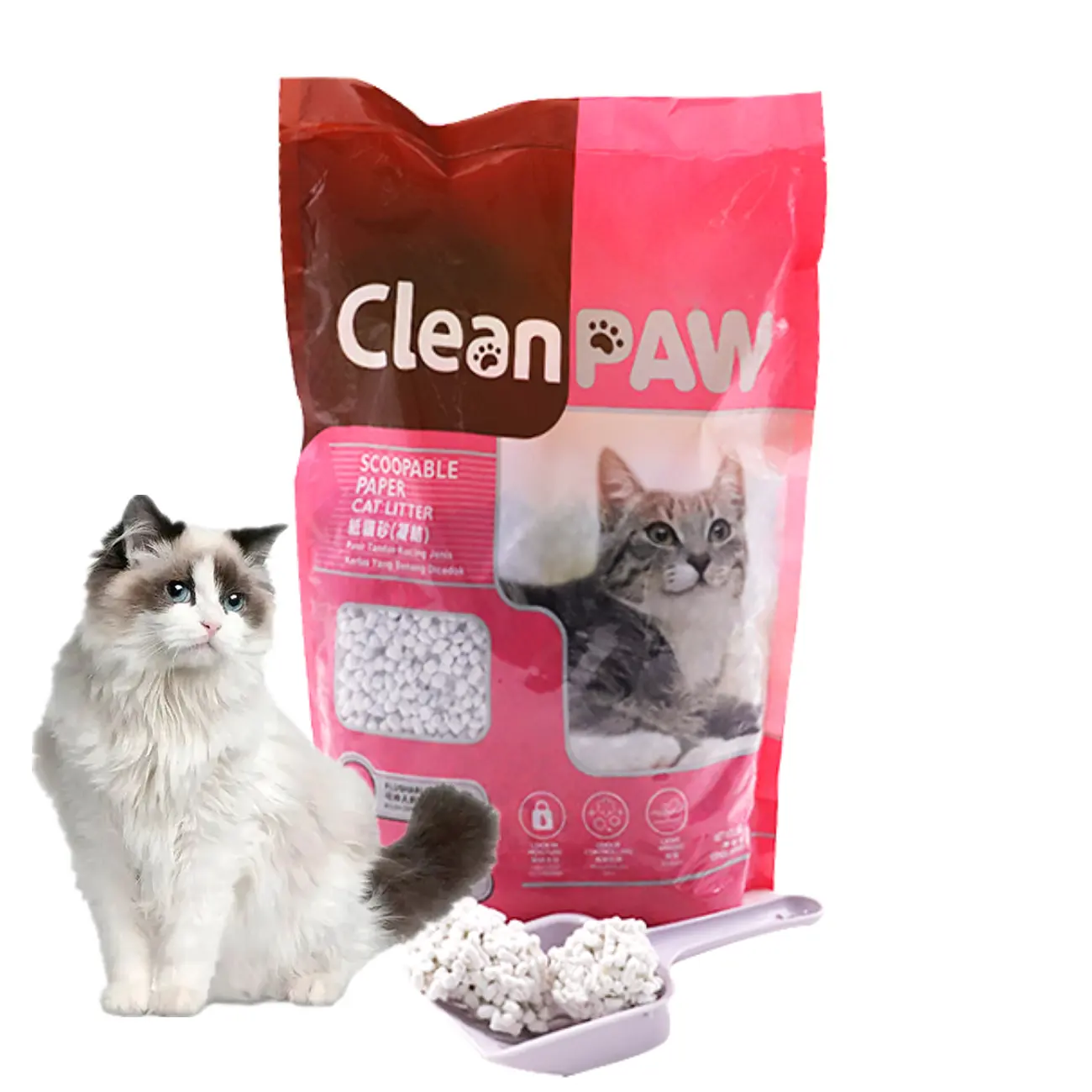 Pet buon prodotto lettiera per gatti in carta riciclata ad assorbimento agglomerante senza polvere