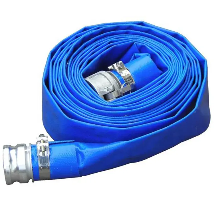 Il colore blu ad alta pressione economico sceglie il tubo di Layflat del PVC per irrigazione di scarico della consegna dell'acqua dell'azienda agricola