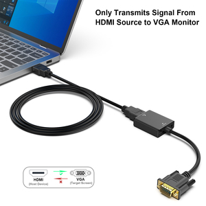 Personalice HDMI a VGA, adaptador de monitor HDMI unidireccional de computadora a VGA (hembra a macho) con audio de 3,5mm - Product Image 2