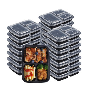 Hộp Đựng Thực Phẩm Dùng Một Lần 33OZ Bộ Đồ Ăn Bằng Nhựa 3 Ngăn Hộp Đựng Chuẩn Bị Bữa Ăn Có Thể Dùng Trong Lò Vi Sóng - Product Image 1