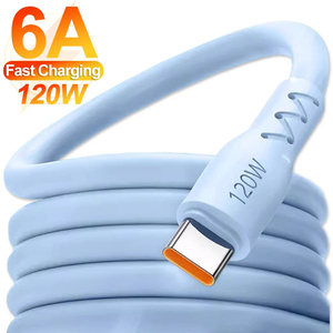 120W 6A USB-C cavo di ricarica rapida robusto in Silicone di spessore tipo C cavo di ricarica per Android Samsung Xiaomi Huawei linea dati - Product Image 2