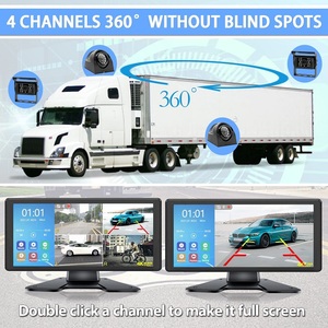 10.36inch Quad Split Touch Screen <strong>with</strong> 4 AHD Front Rear Sides View <strong>Camera</strong> DVR Recording <strong>Backup</strong> <strong>Camera</strong> 4K Dash Cam - Product Image 3