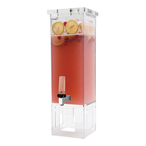 Dispenser per bevande rettangolari da 2 galloni con Base acrilica trasparente per bevande di colore personalizzato