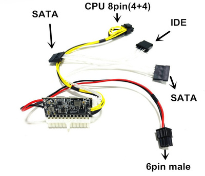Entrée mâle 6Pin avec fil plaqué argent