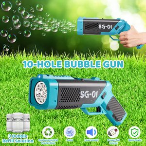 Bubble Machine Gun, sızdırmaz kabarcık oyuncak çocuklar için 3 şişe dolum çözümleri, otomatik zengin kabarcık makinesi ışık ve ses ile - Product Image 5