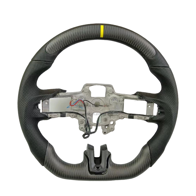 Carbon Perforated leather yellow stitching yellow