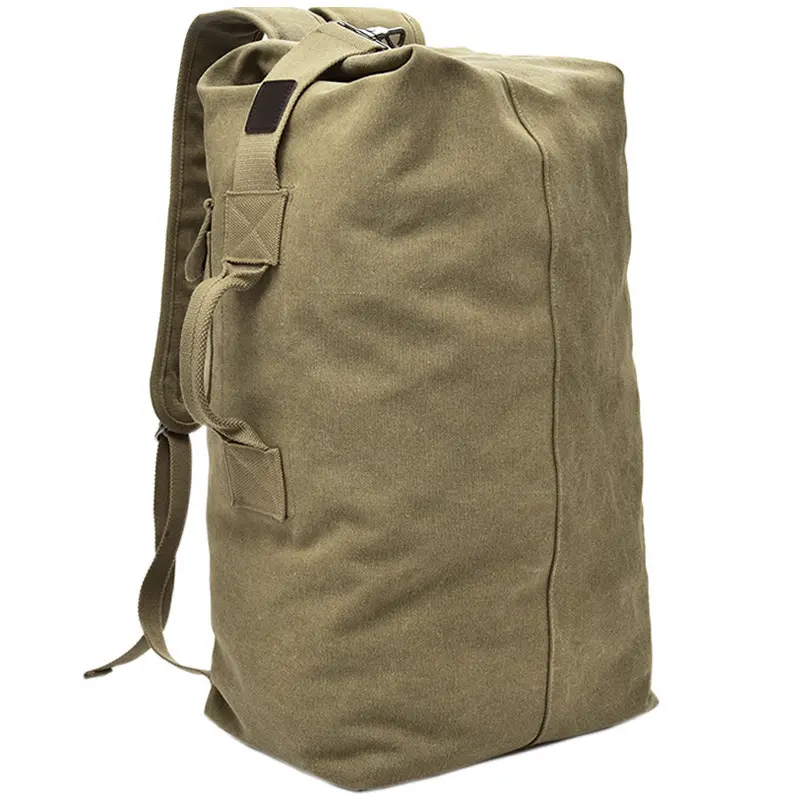 Moda büyük kapasiteli keten sırt çantası seyahat çantası erkek sırt çantası açık seyahat spor çantası Trendy tuval Schoolbag