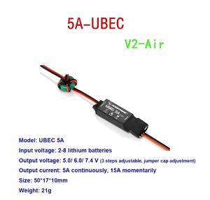 Hobbywing 5A Ubec V2 hava yüksek voltaj regülatör modülü 2-8S 5V 6V 7.4V 5A ayarlanabilir BEC RC araba parçaları için